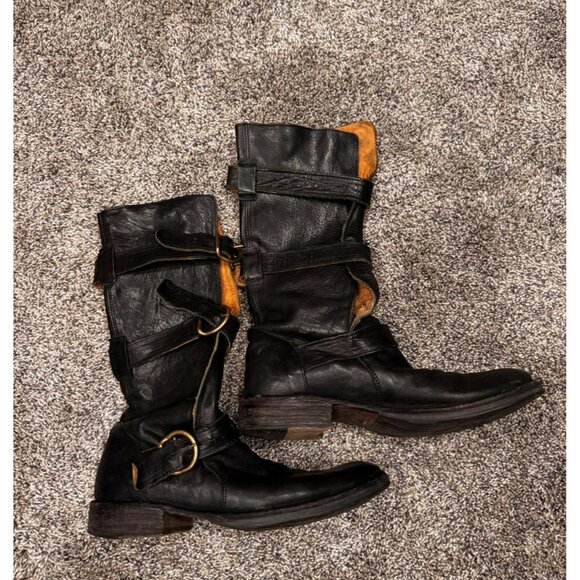 Fiorentini + Baker Eternity 713 Block Heel Leather Boots Women's US ￼ - Picture 1 of 5